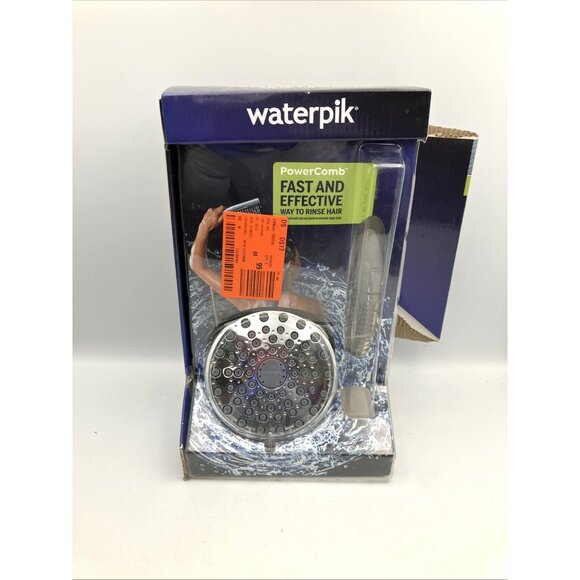 Waterpik 12-spray 5 in. High PressureDual Shower Head Brushed Nickel INCOMPLETE - Picture 1 of 7
